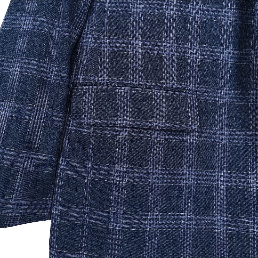 Michael Kors Mens Classic Fit Sport Coat Blazer 42L Blue Plaid Stretch NWT - Picture 5 of 13